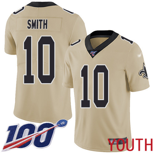 New Orleans Saints Limited Gold Youth Tre Quan Smith Jersey NFL Football #10 100th Season Inverted Legend Jersey